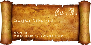 Csajka Nikolett névjegykártya