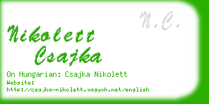 nikolett csajka business card